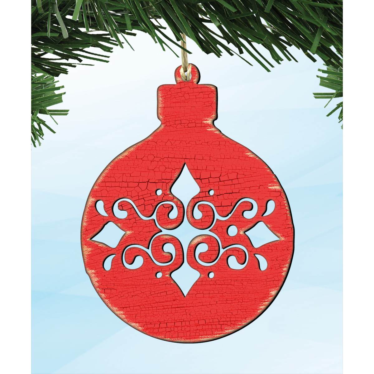 christmas Ball Wooden Ornament
