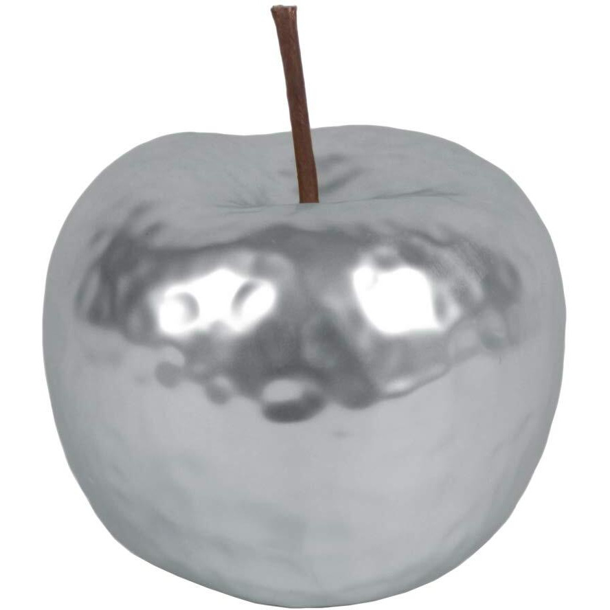 ceramic Apple Figurine&44 HammeredMatte & Silver - Small