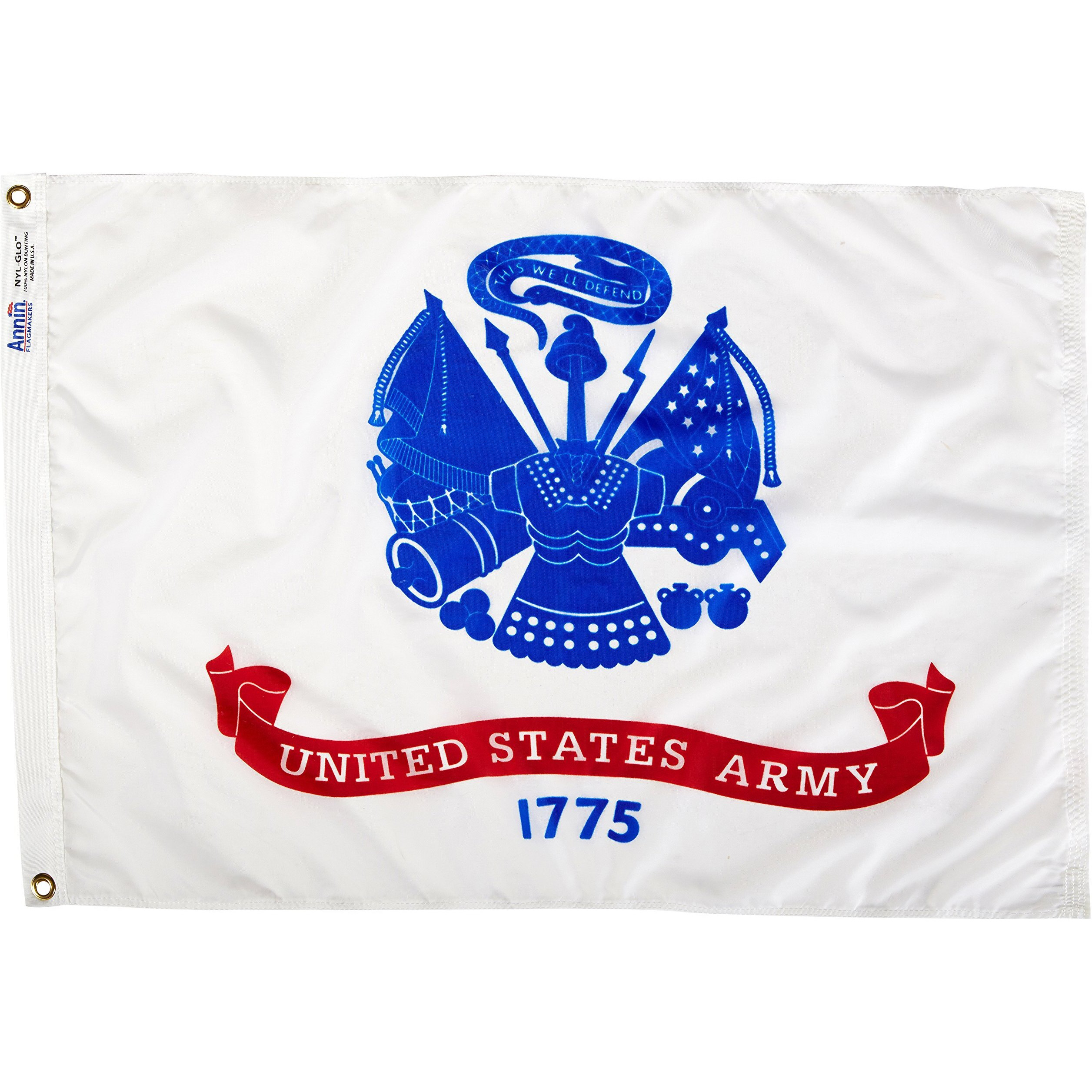 Annin Flagmakers 439033 2 ft x 3 ft Nylon-glo Flag - US Army