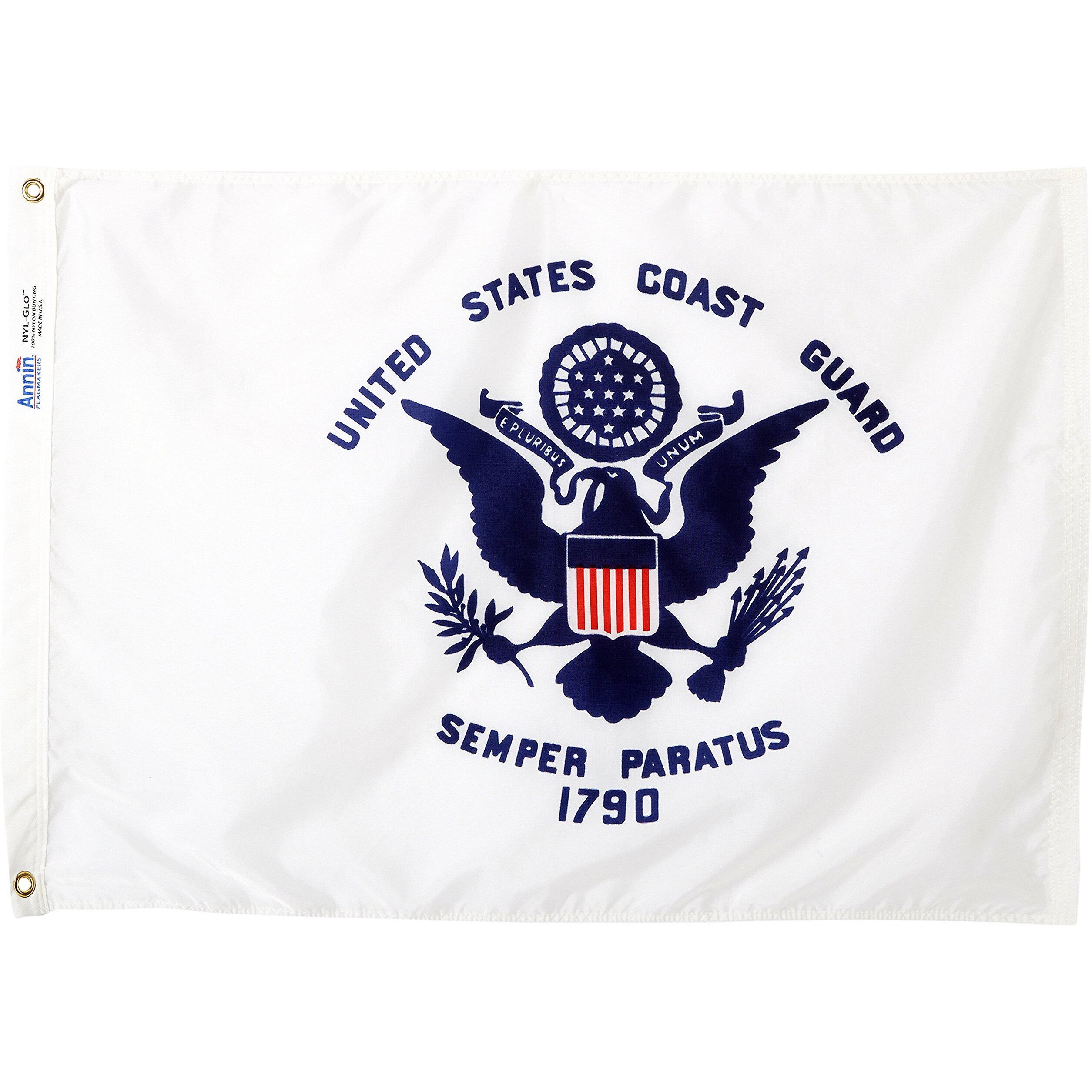 Annin Flagmakers 439039 2 ft x 3 ft Nylon-glo Flag - US coast guard
