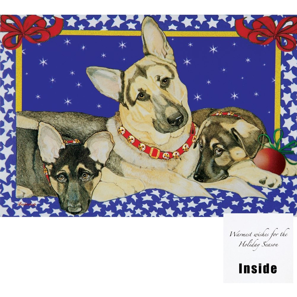 Pipsqueak Productions c824 german Shepherd Holiday Boxed cards