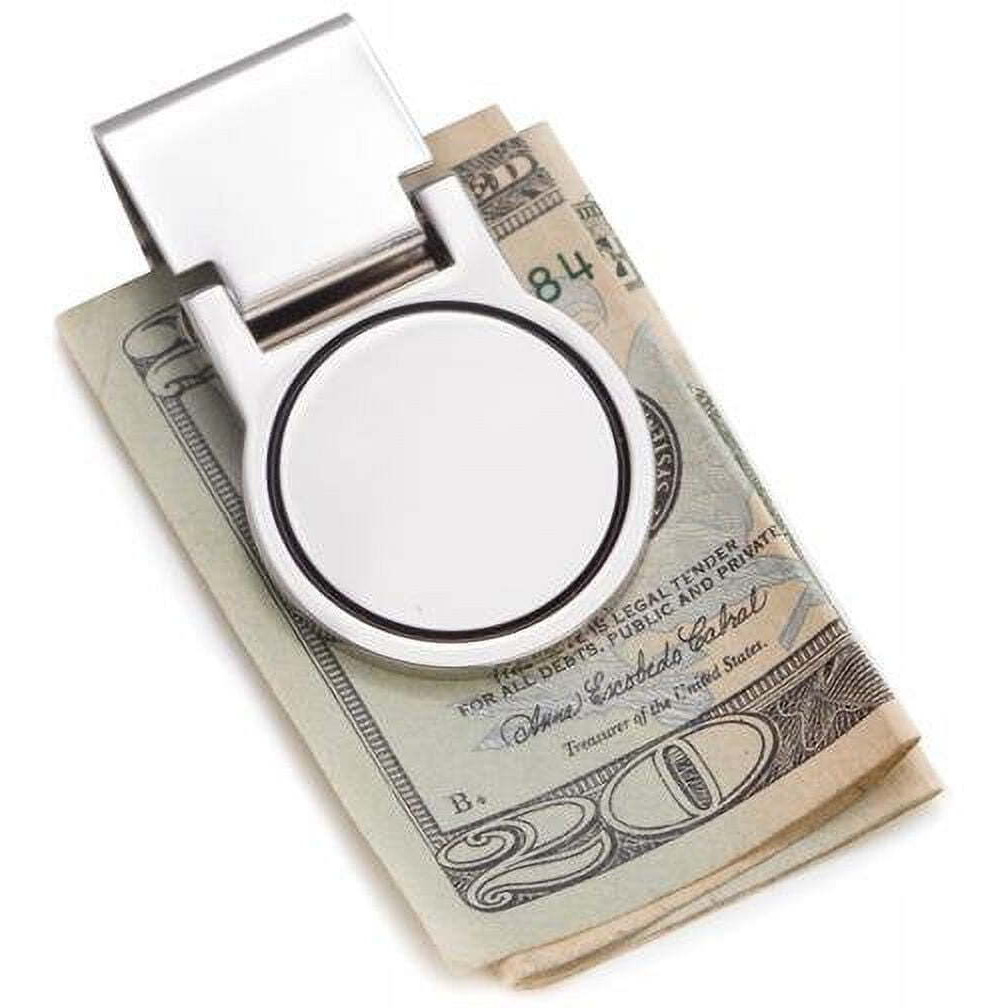 Bey-Berk International BB176S Silver Plated Hinged Money clip - 125 x 225 x 025 in