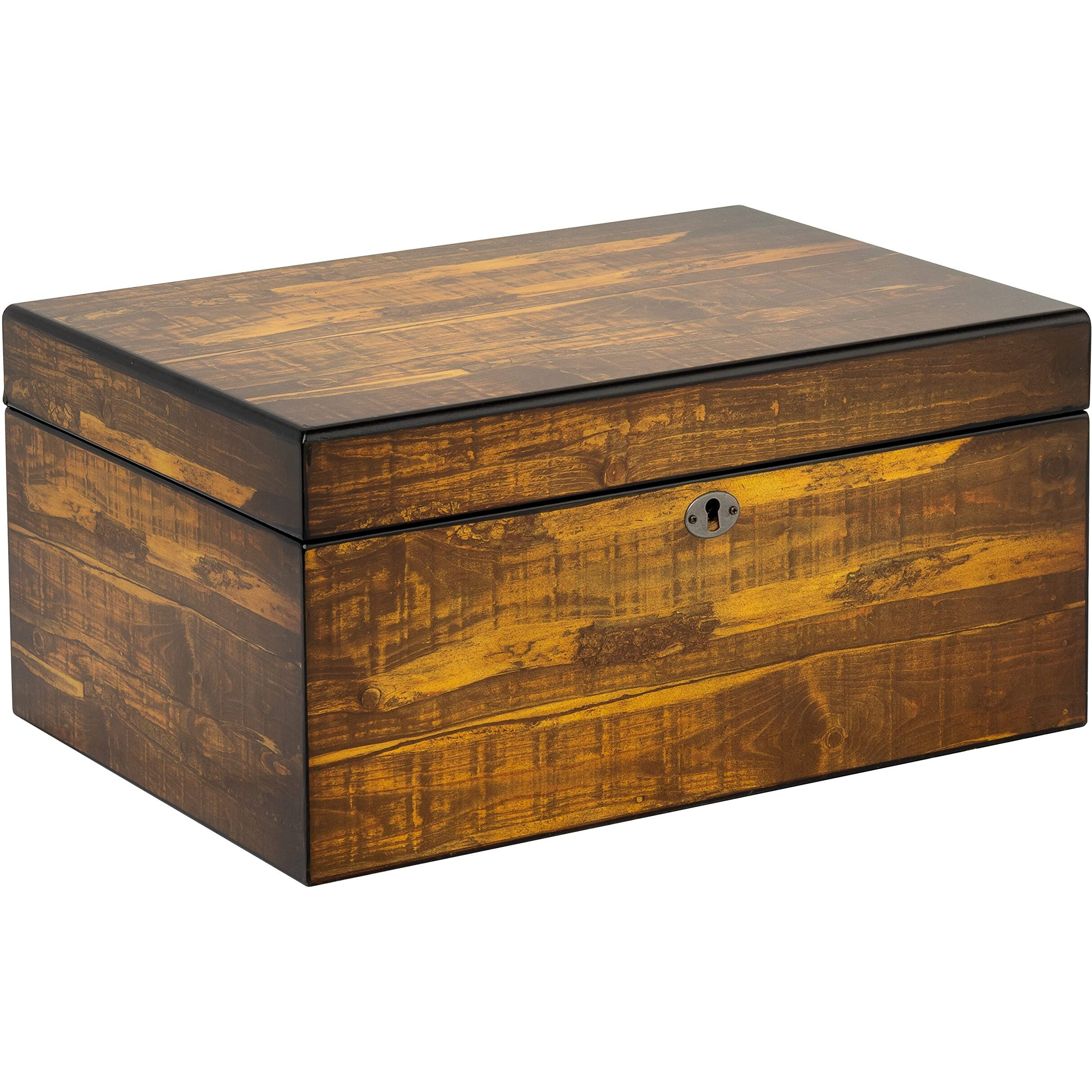 Quality Importers HUM-100ADR Adirondack 100 cigar Humidor- Reclaimed Wood Design