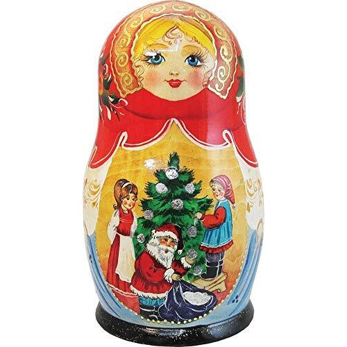 gDeBrekht 130272 christmas Night Russian Matryoshka Wooden Stacking 5 Nested Dolls