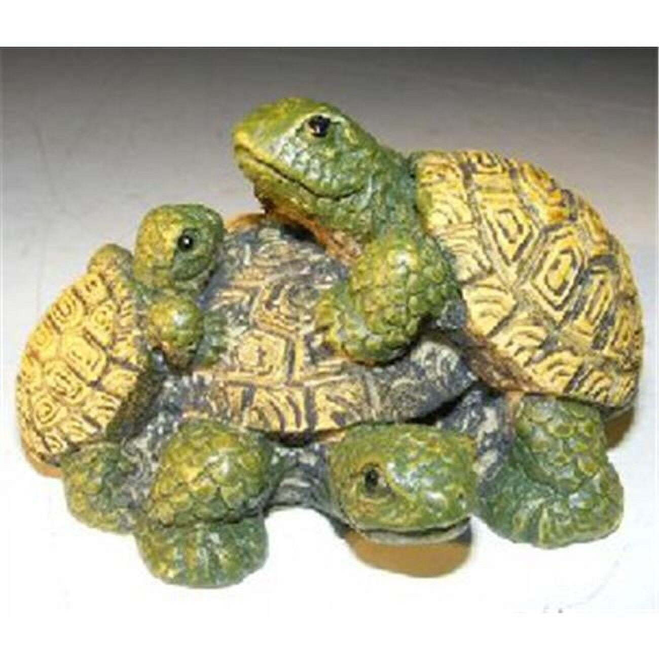 Bonsai Boy e3092 Miniature Turtle Figurine - Three Turtles - Two climbing on back