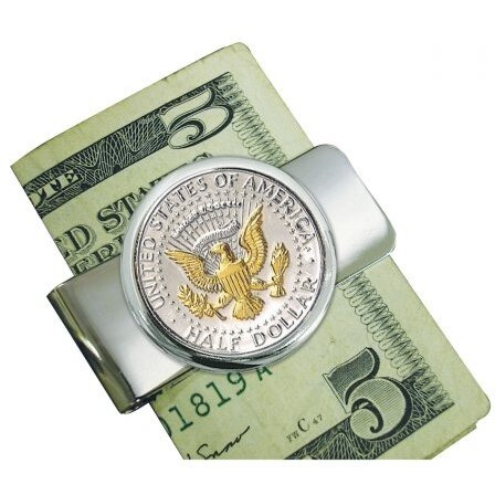 UPM global LLc 12674 Silvertone Presidential Seal Selectively gold Layered Money clip
