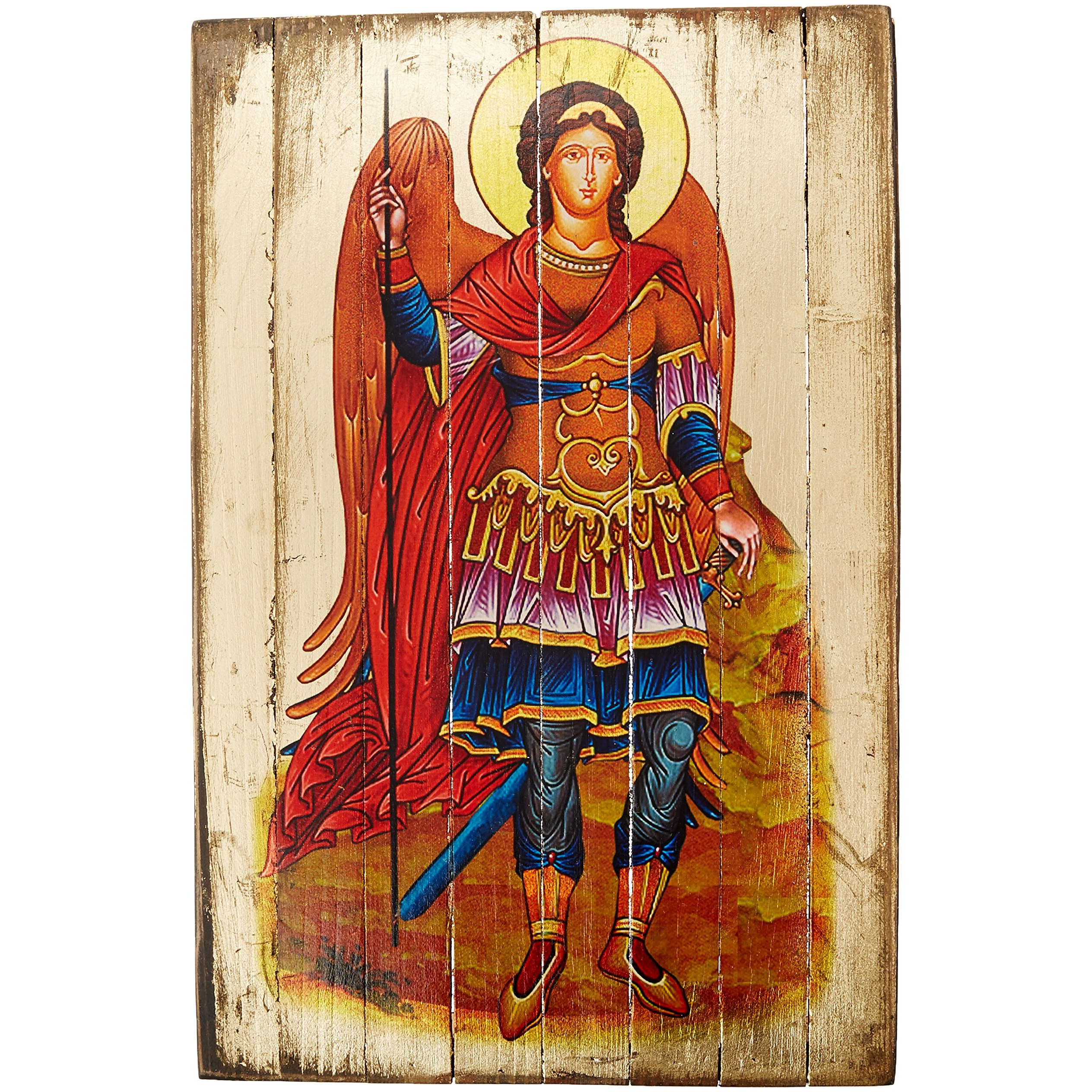 gDeBrekht 85022-16 12 x 16 in Saint Michael The Archangel- Wooden Board Art