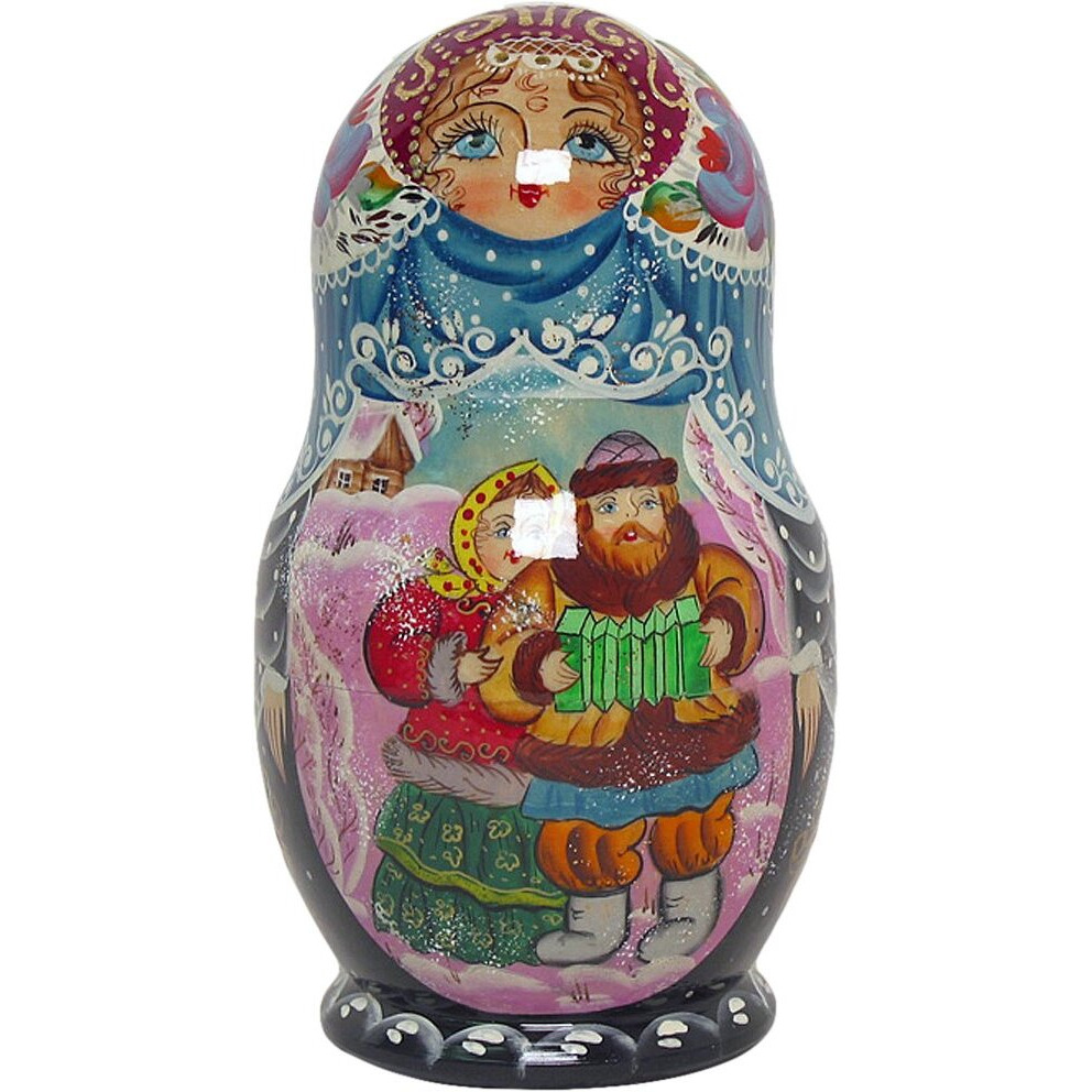 gDeBrekht 1300913 Russian Matryoshka Wooden Stacking Tzar Sultan 5-Nest Doll