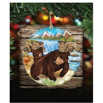 gDeBrekht 8114081M Wooden Bear cabin Decorative Hanging or Freestanding Figurine for Home & garden