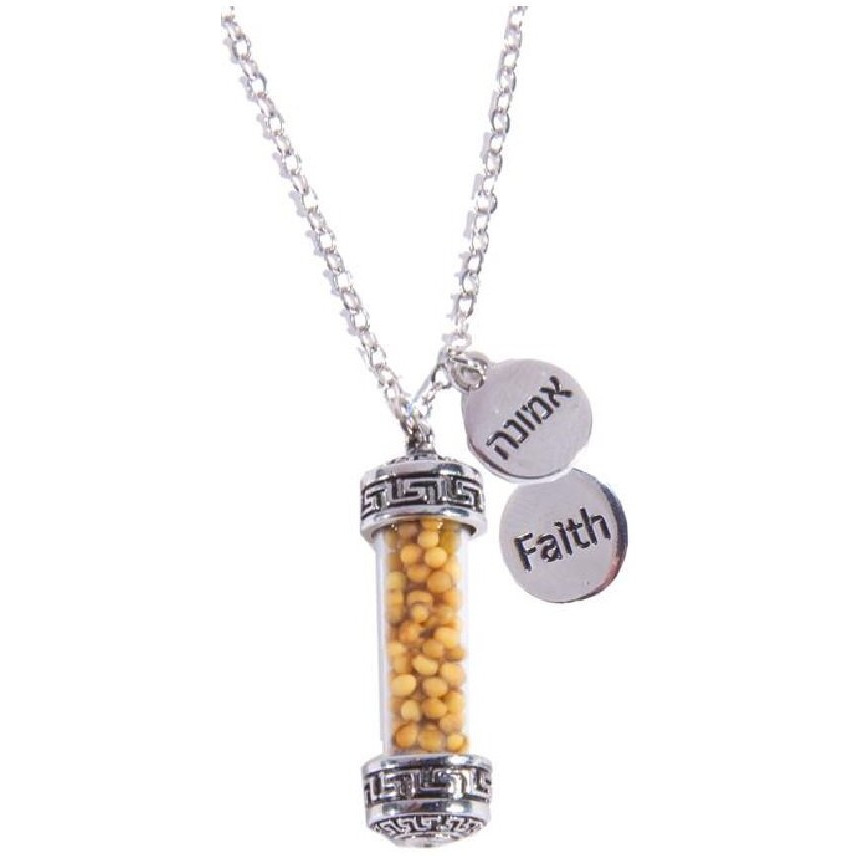 Holy Land gifts 181141 Mustard Seed with 2 charms Necklace