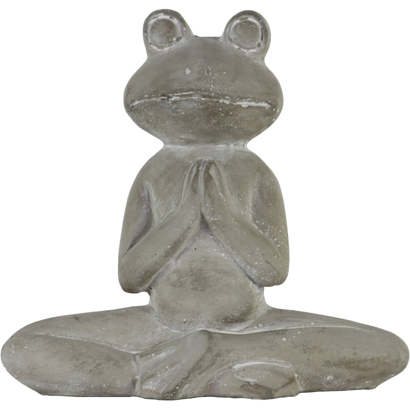 Urban Trends collection 51512 cement Meditating Frog Figurine in Lotus Position with Arms Together  gray
