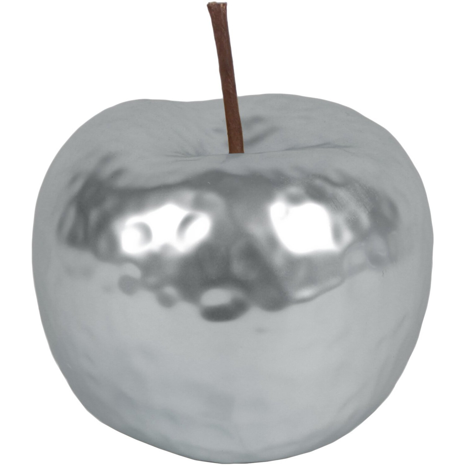 Urban Trends collection 44320 ceramic Apple Figurine&44 HammeredMatte & Silver - Small