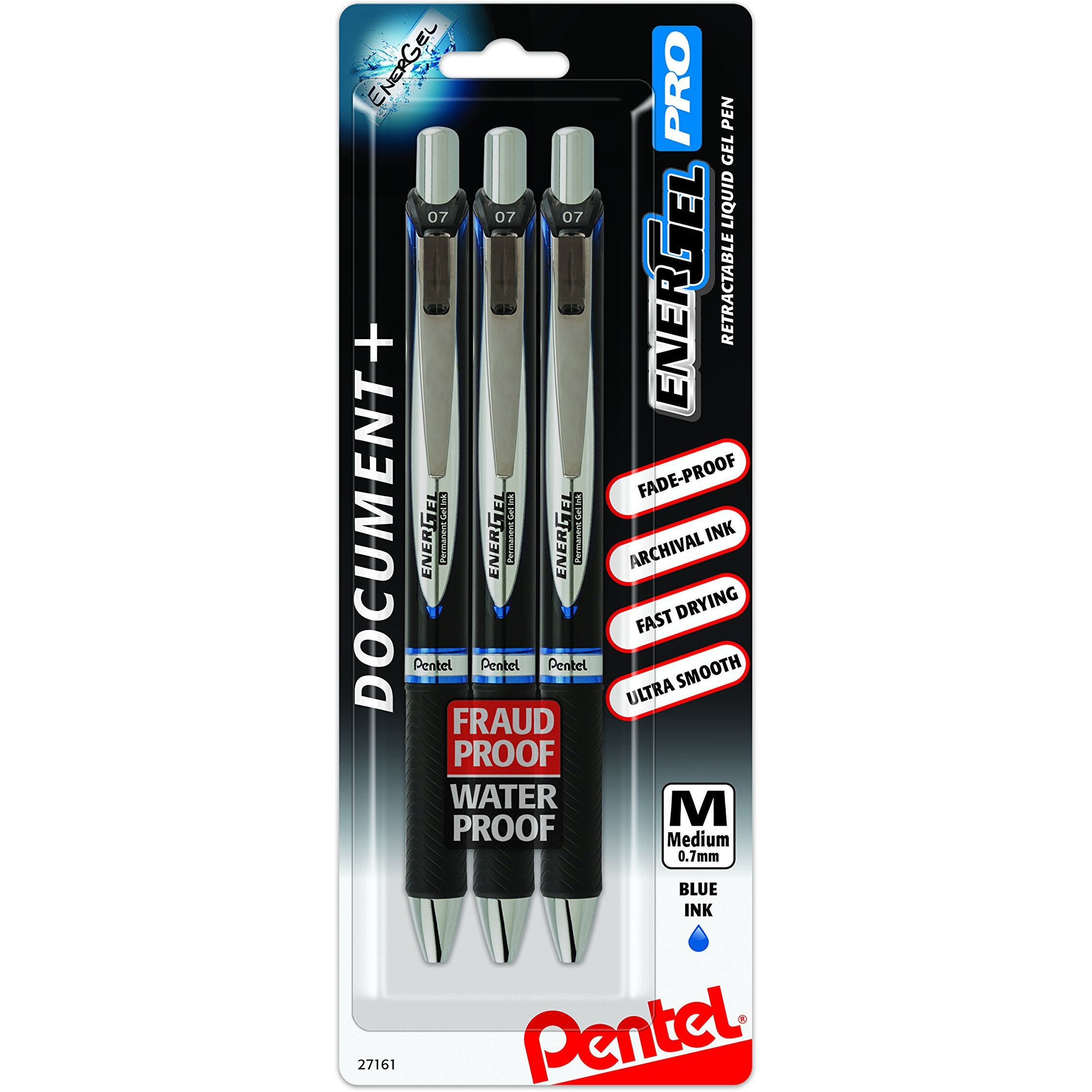 Pentel Of America BLP77BP3c Energel PRO Pigment gel Pen  07 mm  Beige