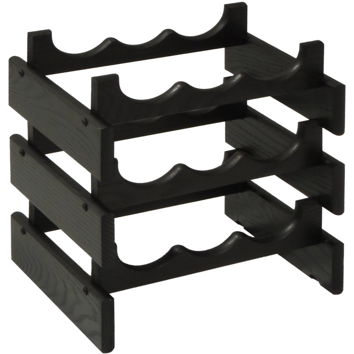 Wooden Mallet WR33BK 9 Bottle Dakota Wine Rack  Black