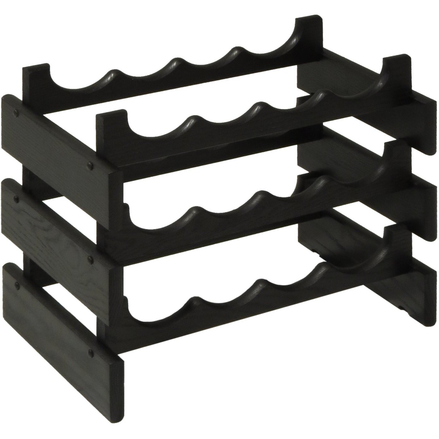 Wooden Mallet WR43BK 12 Bottle Dakota Wine Rack  Black