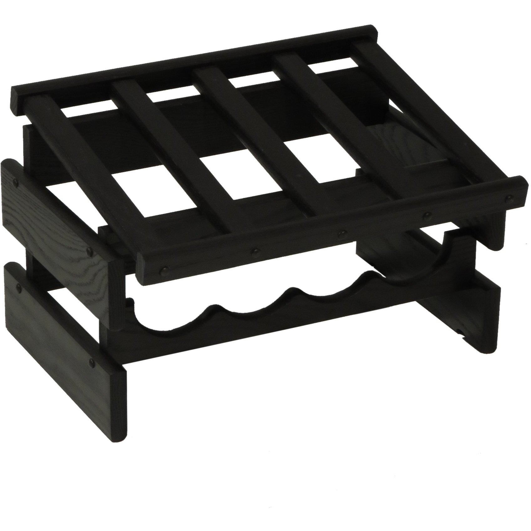 Wooden Mallet WRD41BK 8 Bottle Dakota Wine Rack with Display Top - Black