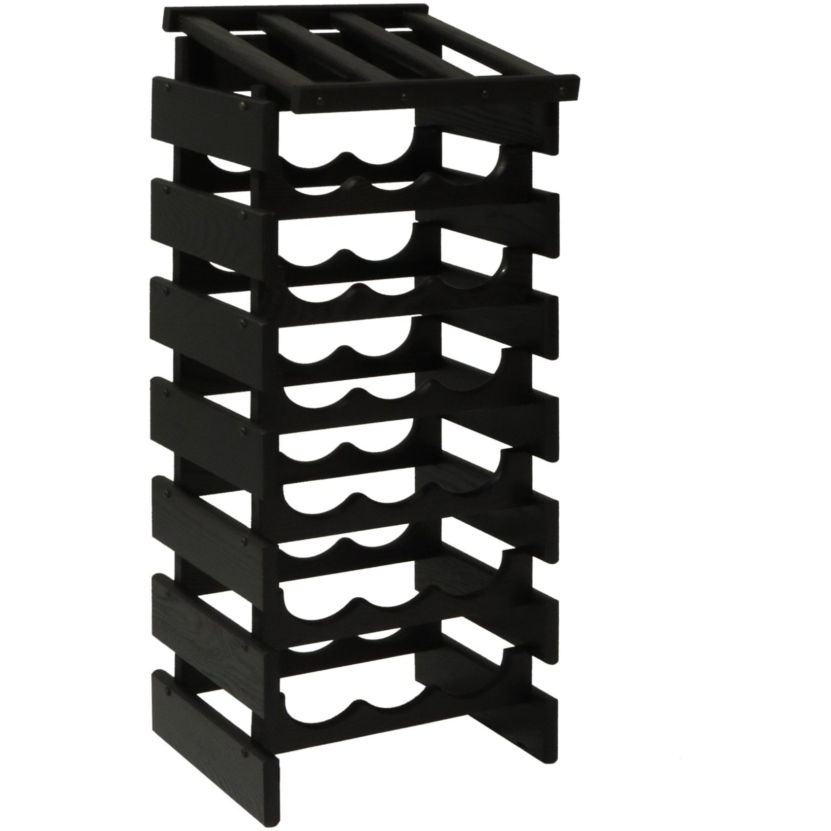 Wooden Mallet WRD36BK 21 Bottle Dakota Wine Rack with Display Top - Black