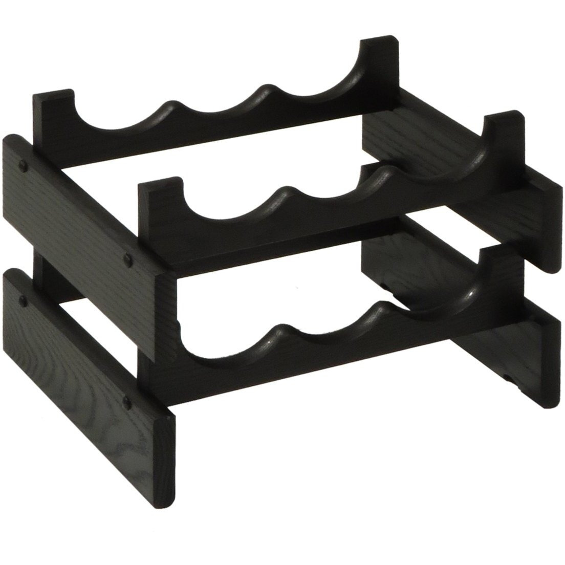 Wooden Mallet WR32BK 6 Bottle Dakota Wine Rack  Black