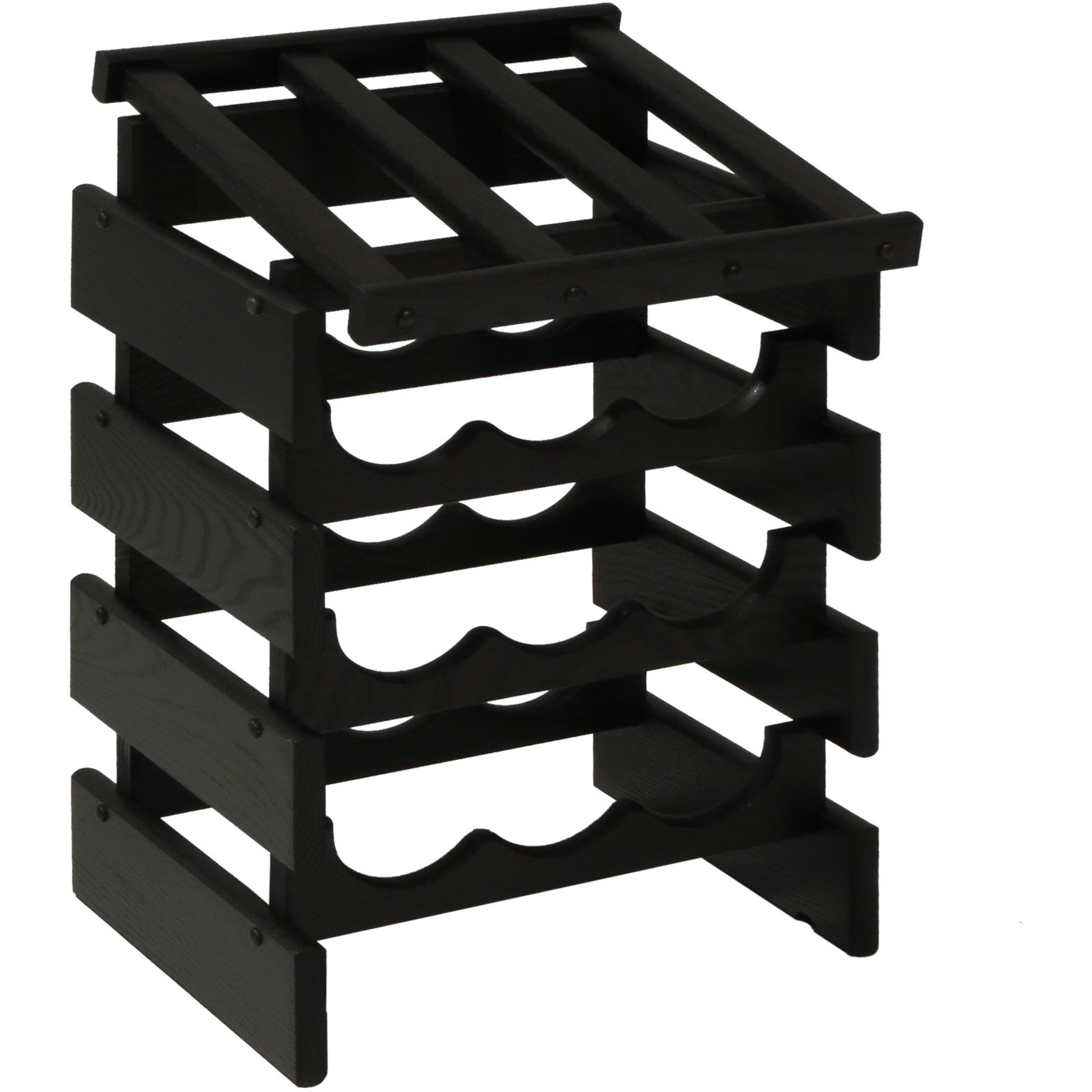 Wooden Mallet WRD33BK 12 Bottle Dakota Wine Rack with Display Top  Black