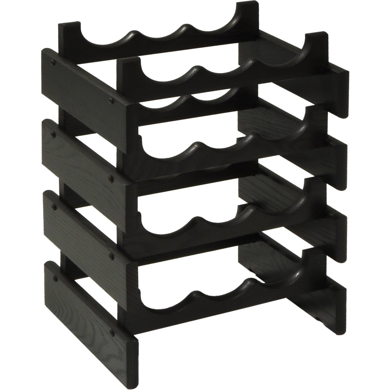 Wooden Mallet WR34BK 12 Bottle Dakota Wine Rack - Black