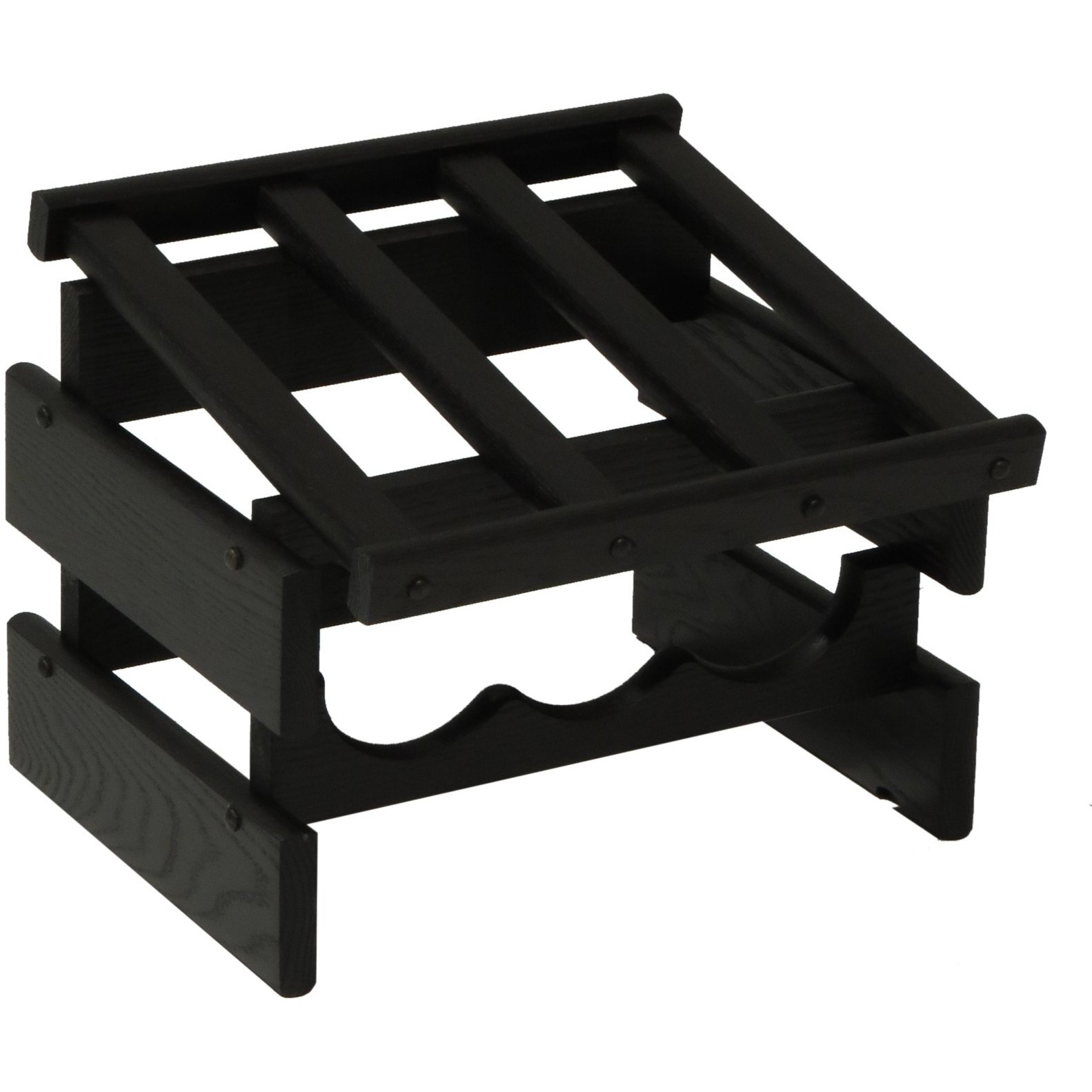 Wooden Mallet WRD31BK 6 Bottle Dakota Wine Rack with Display Top - Black