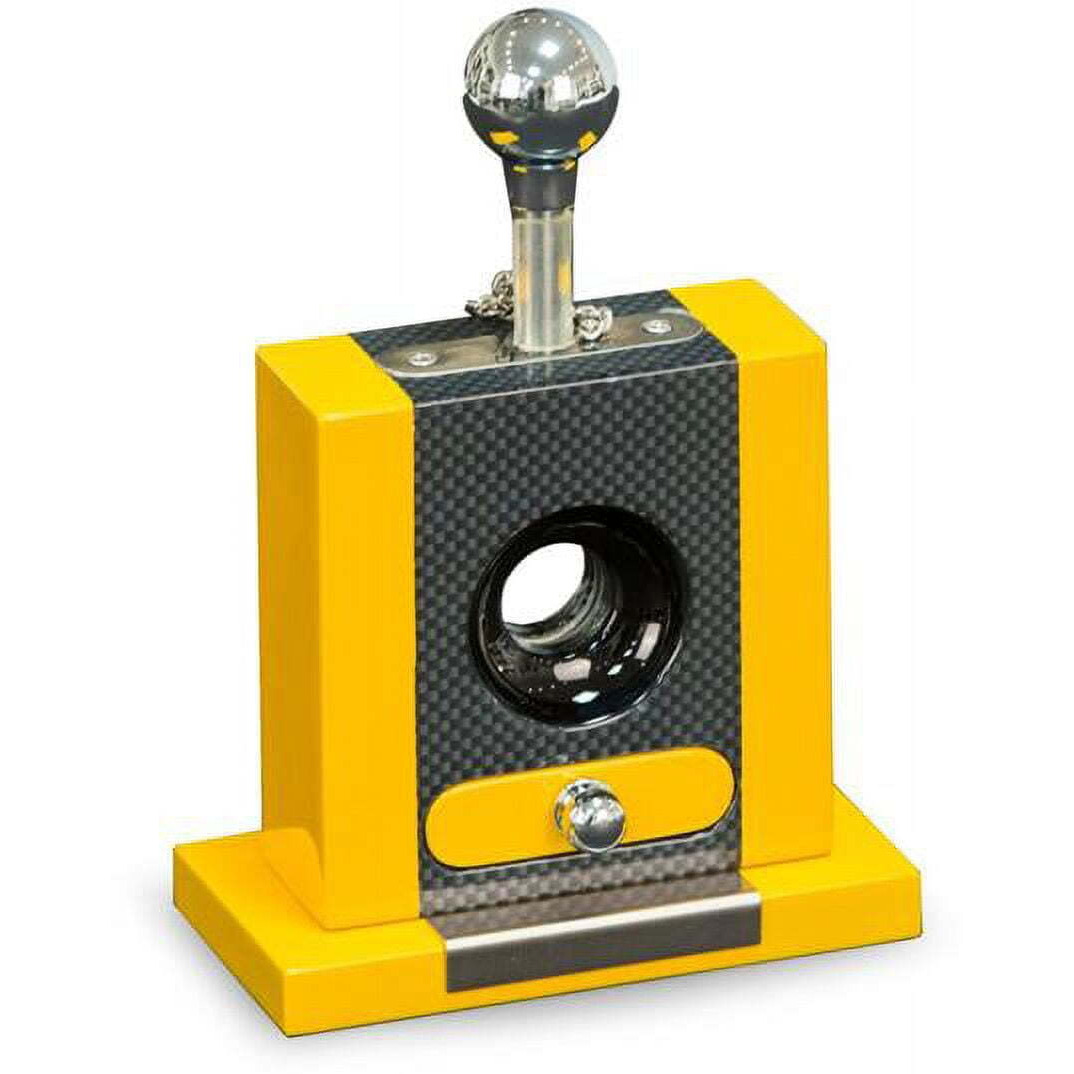 Bey-Berk International c127 Table Top cigar cutter with Drawer & carbon Fiber  Yellow