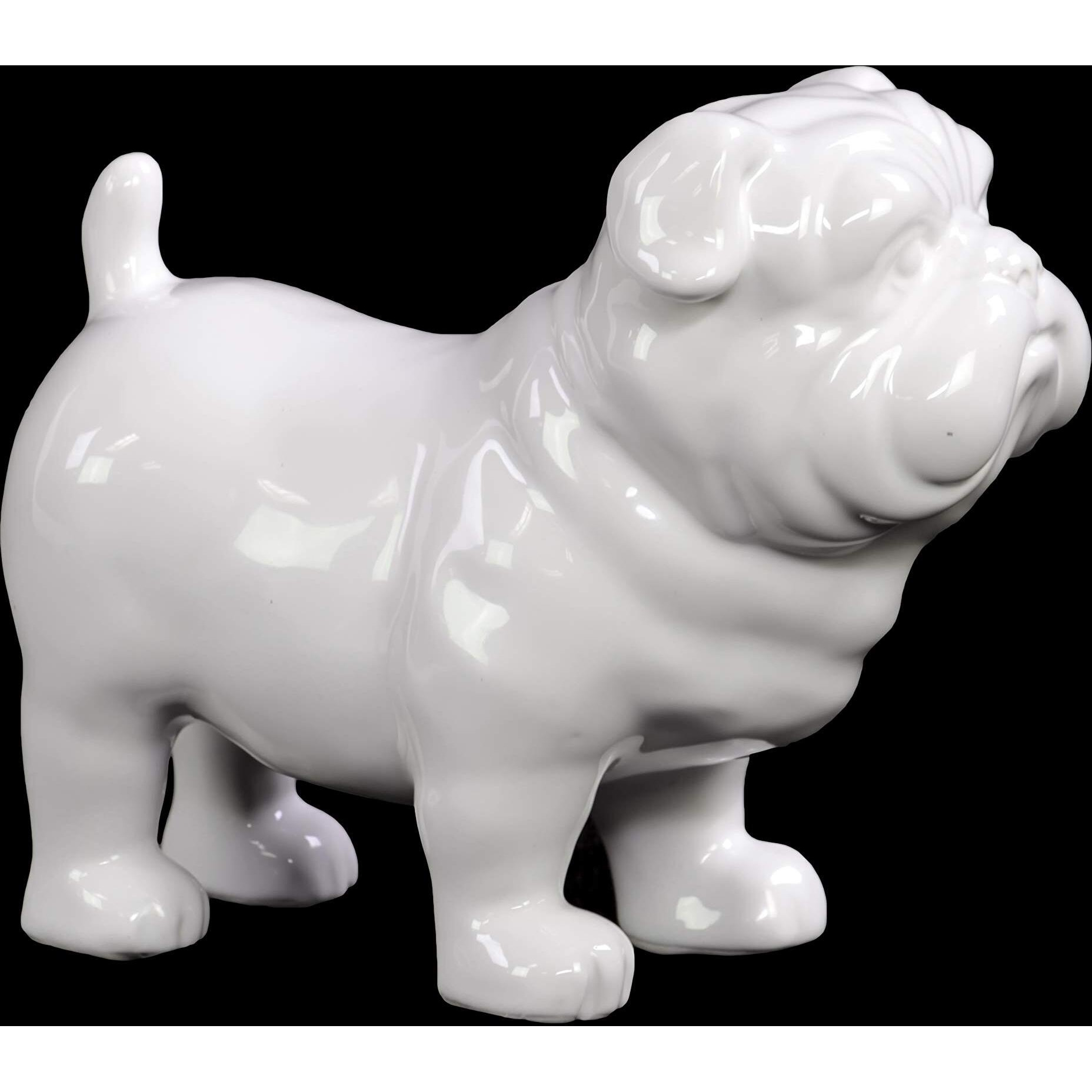 Urban Trends collection 10900 ceramic Standing British Bulldog Figurine&44 gloss White