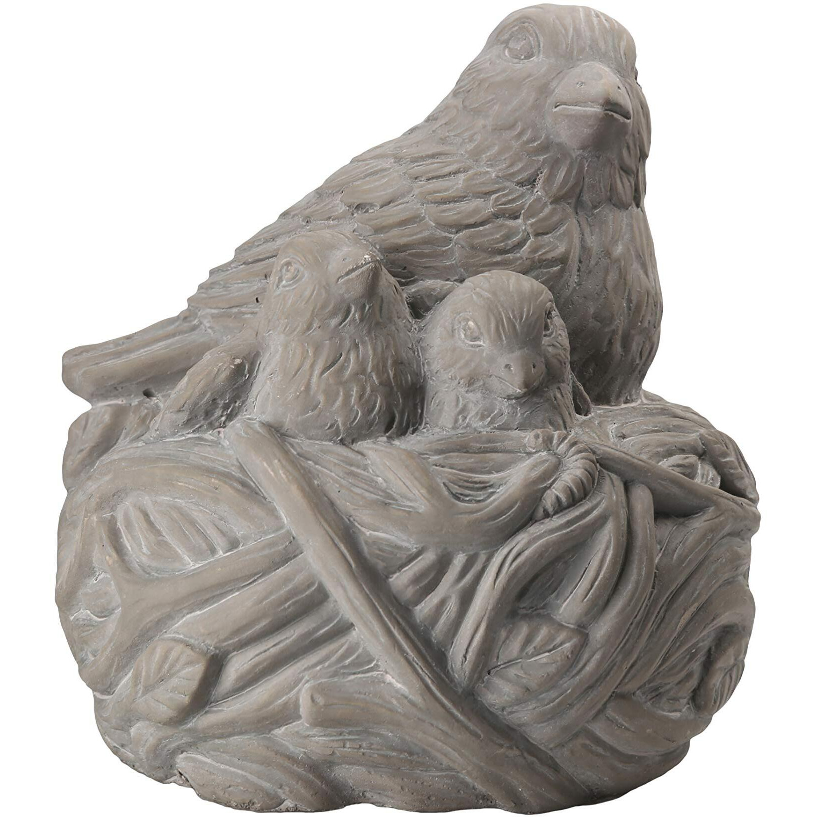 Urban Trends collection 28364 Terracotta Hollow Birds Nest Figurine Washed  Dark gray