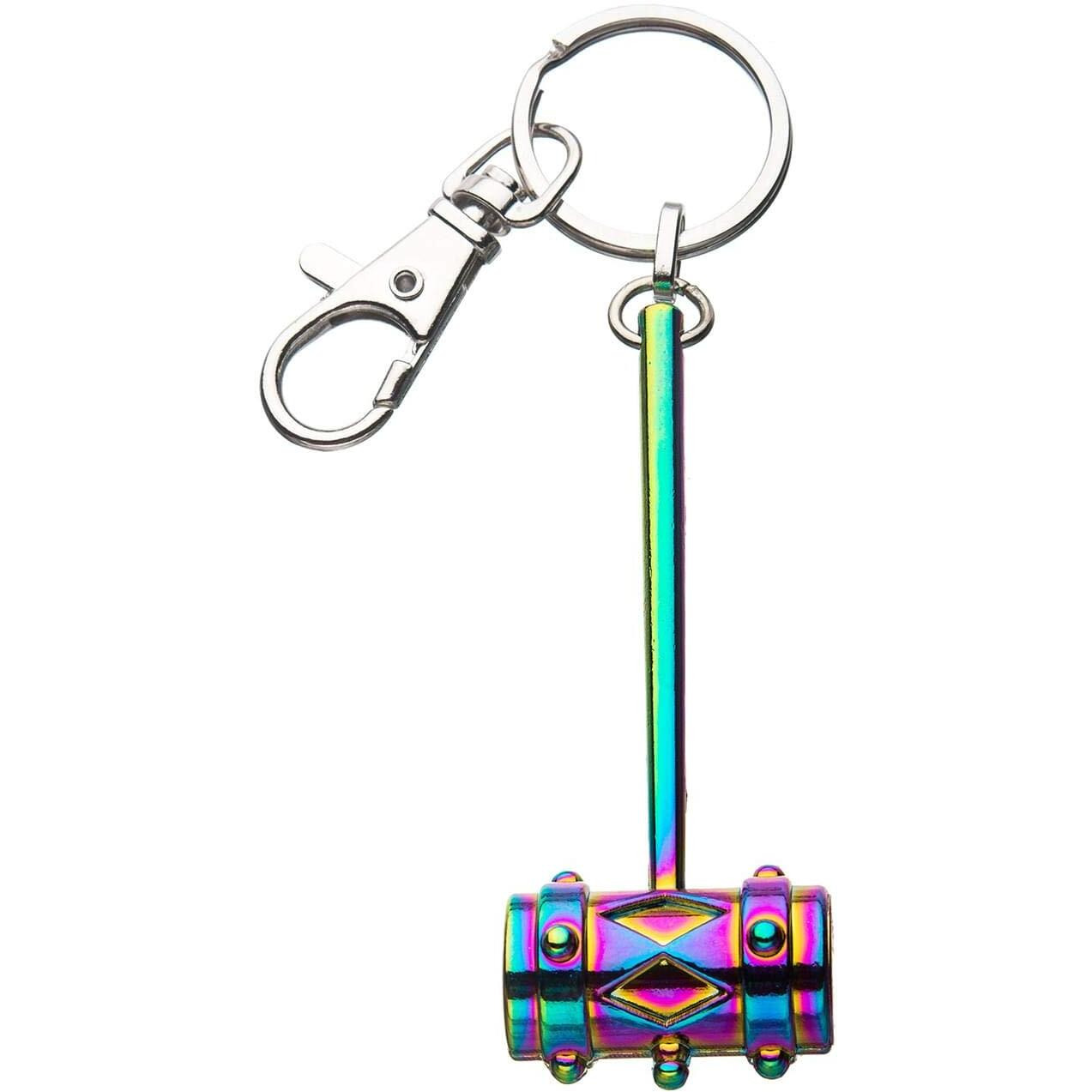 Harley Quinn 803079 Harley Quinns Mallet Keychain with Rainbow Metallic Finish