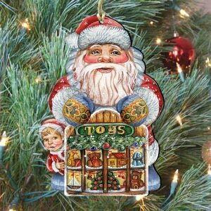 gDeBrekht 8119172M Wooden Toy Shops Santa christmas Decorative Hanging or Freestanding Figurine for Home & garden