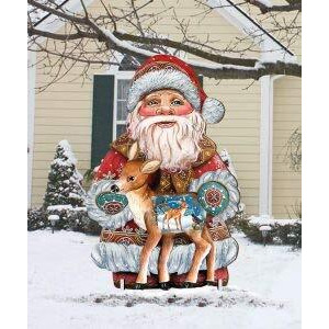 gDeBrekht 8118081M Wooden Holiday Fawn christmas Decorative Hanging or Freestanding Figurine for Home & garden