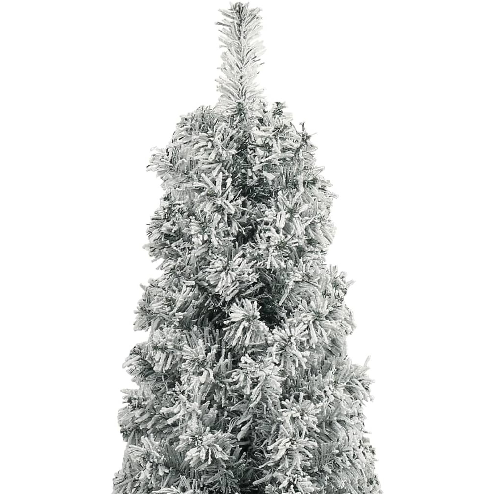 vidaXL Slim Christmas Tree with Stand and Flocked Snow 106.3" PVC