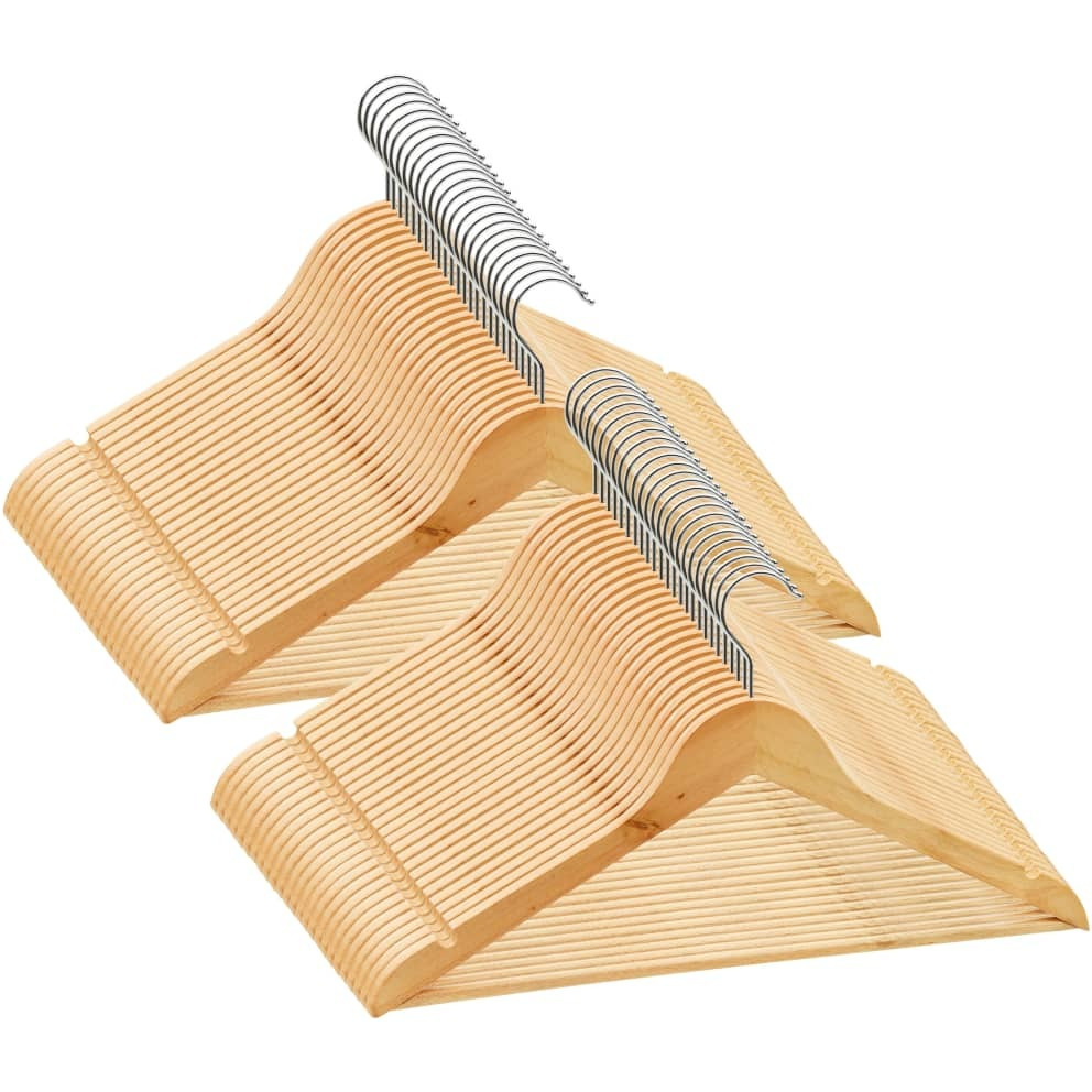 vidaXL 50 pcs Clothes Hanger Set Non-slip Hardwood