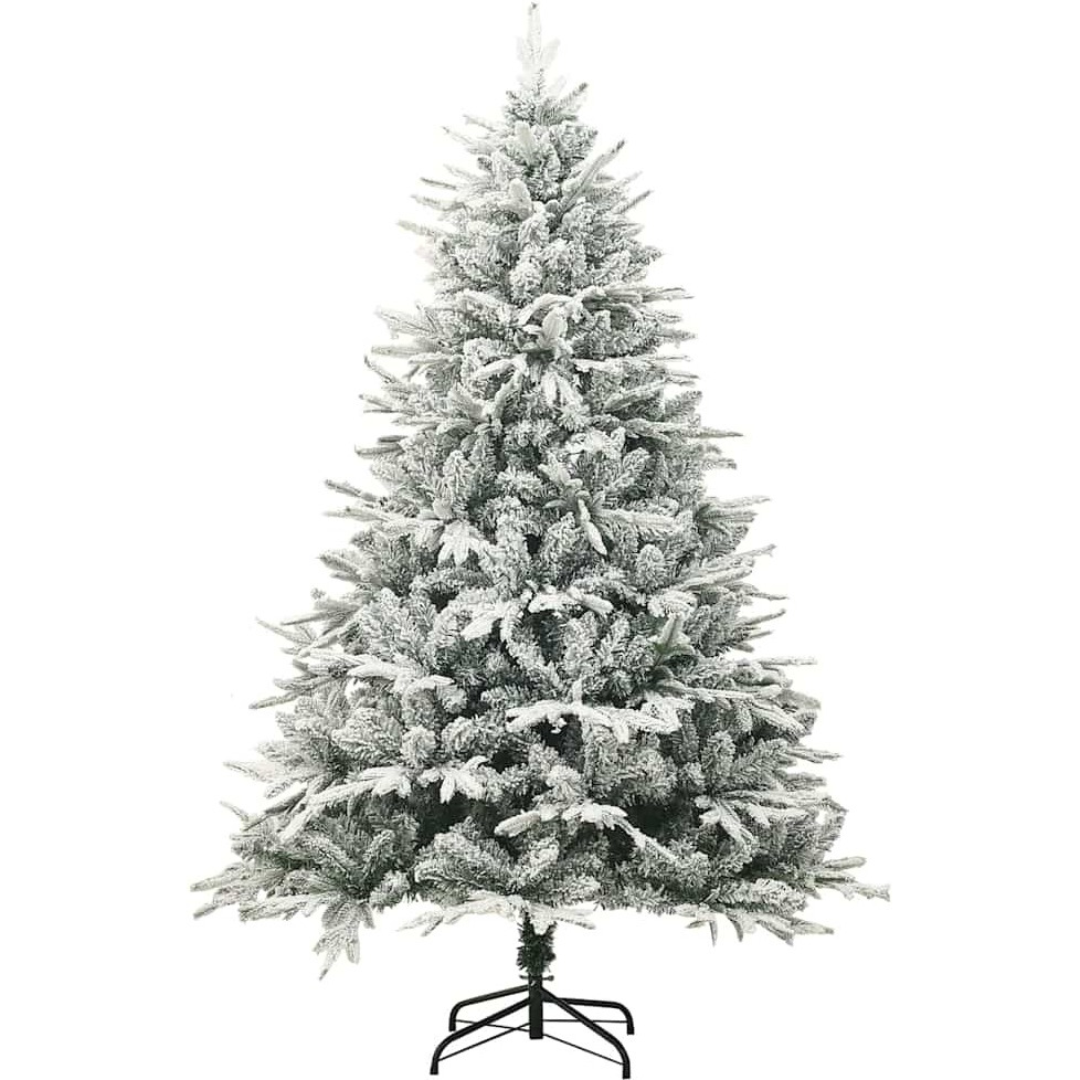 vidaXL Artificial Christmas Tree LED&Ball Set&Flocked Snow 70.9" PVC&PE