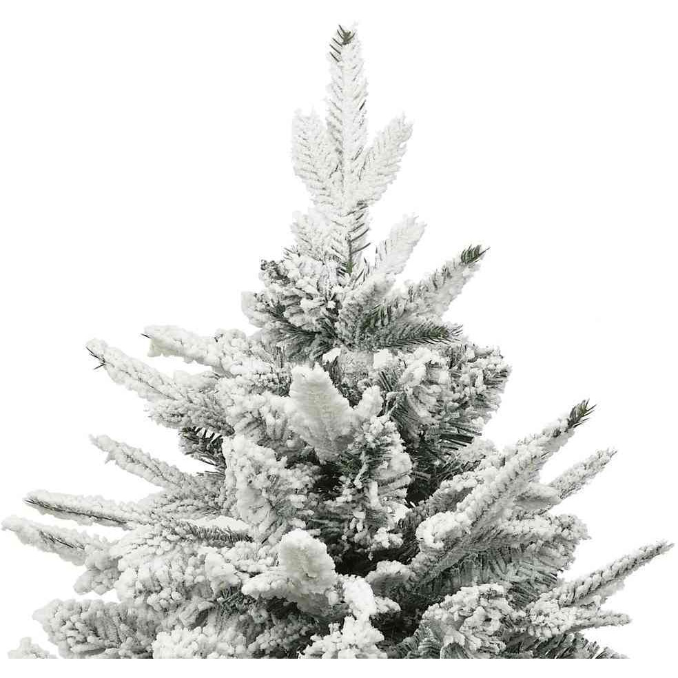 vidaXL Artificial Christmas Tree LED&Ball Set&Flocked Snow 82.7" PVC&PE