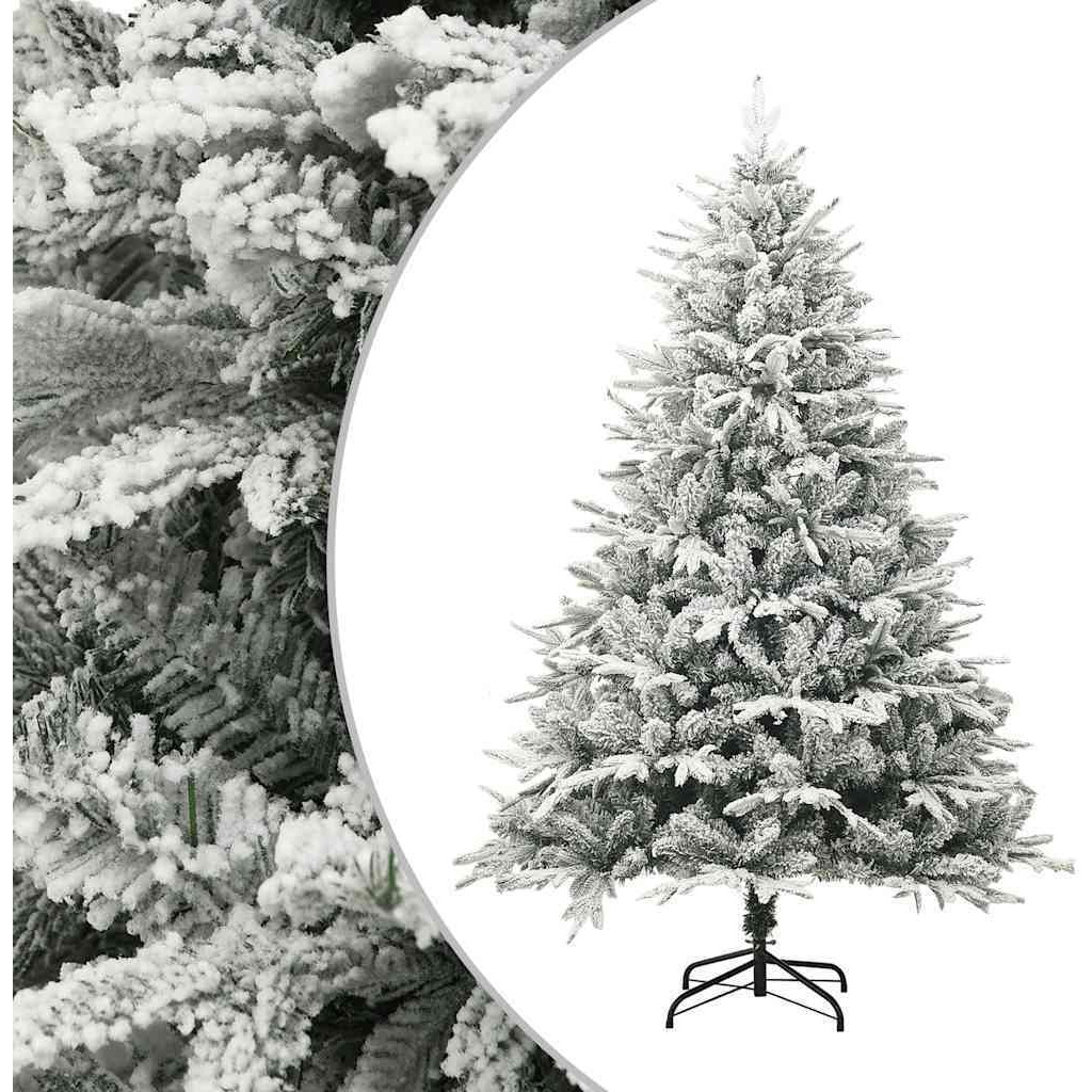 vidaXL Artificial Christmas Tree LED&Ball Set&Flocked Snow 94.5" PVC&PE
