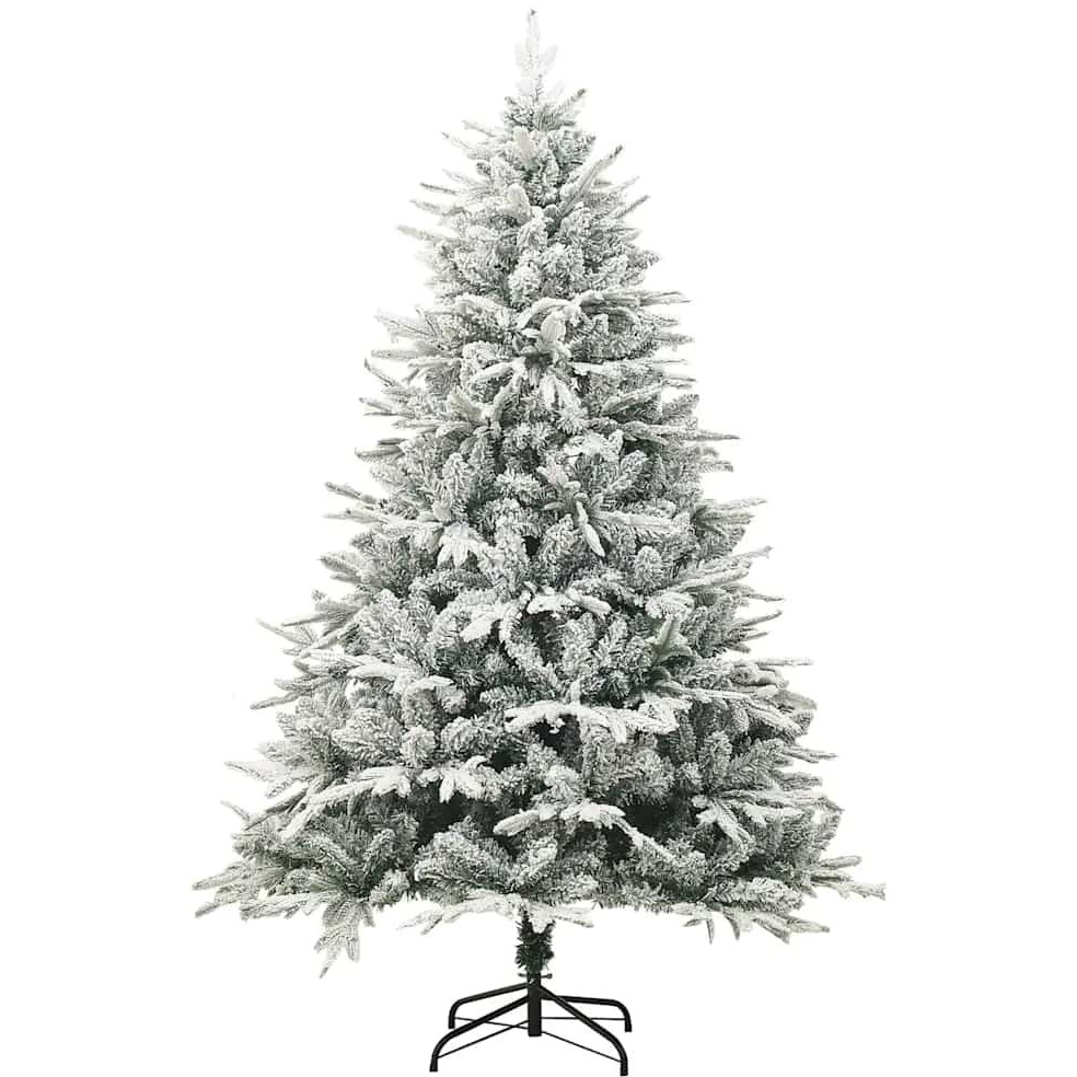 vidaXL Artificial Christmas Tree with Flocked Snow Green 70.9" PVC&PE