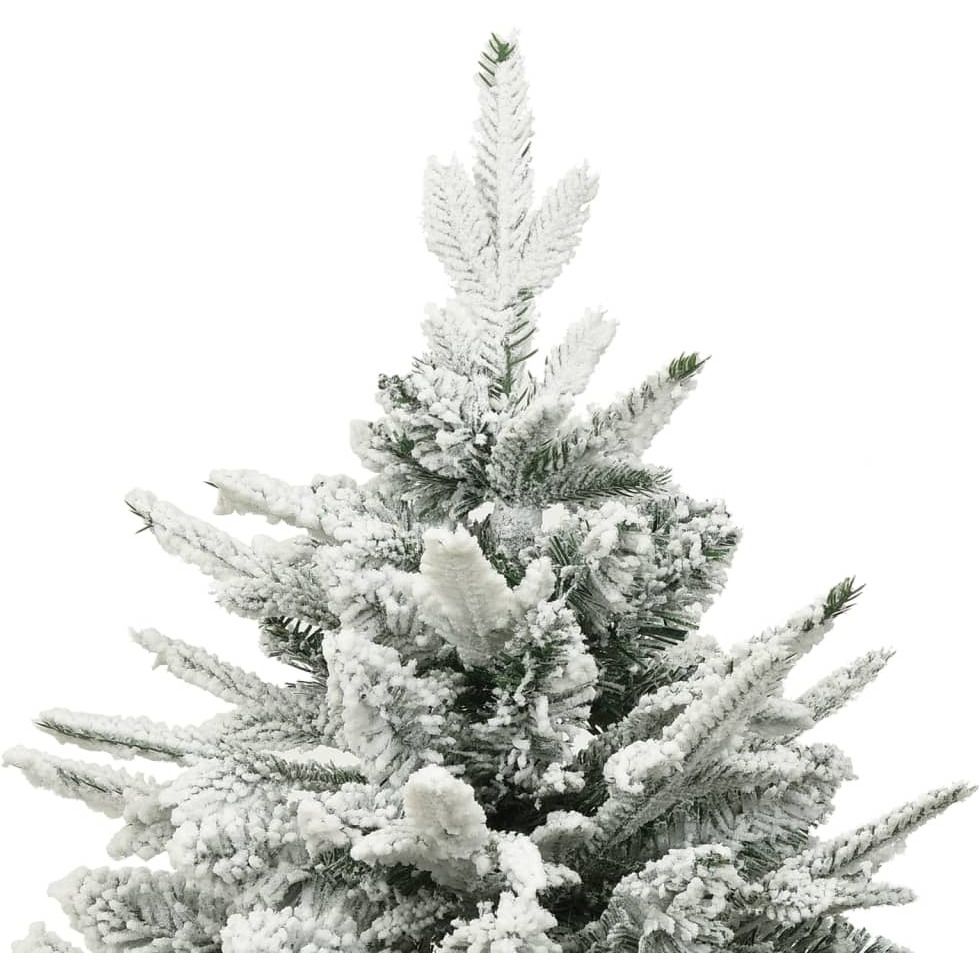 vidaXL Artificial Christmas Tree with Flocked Snow Green 82.7" PVC&PE
