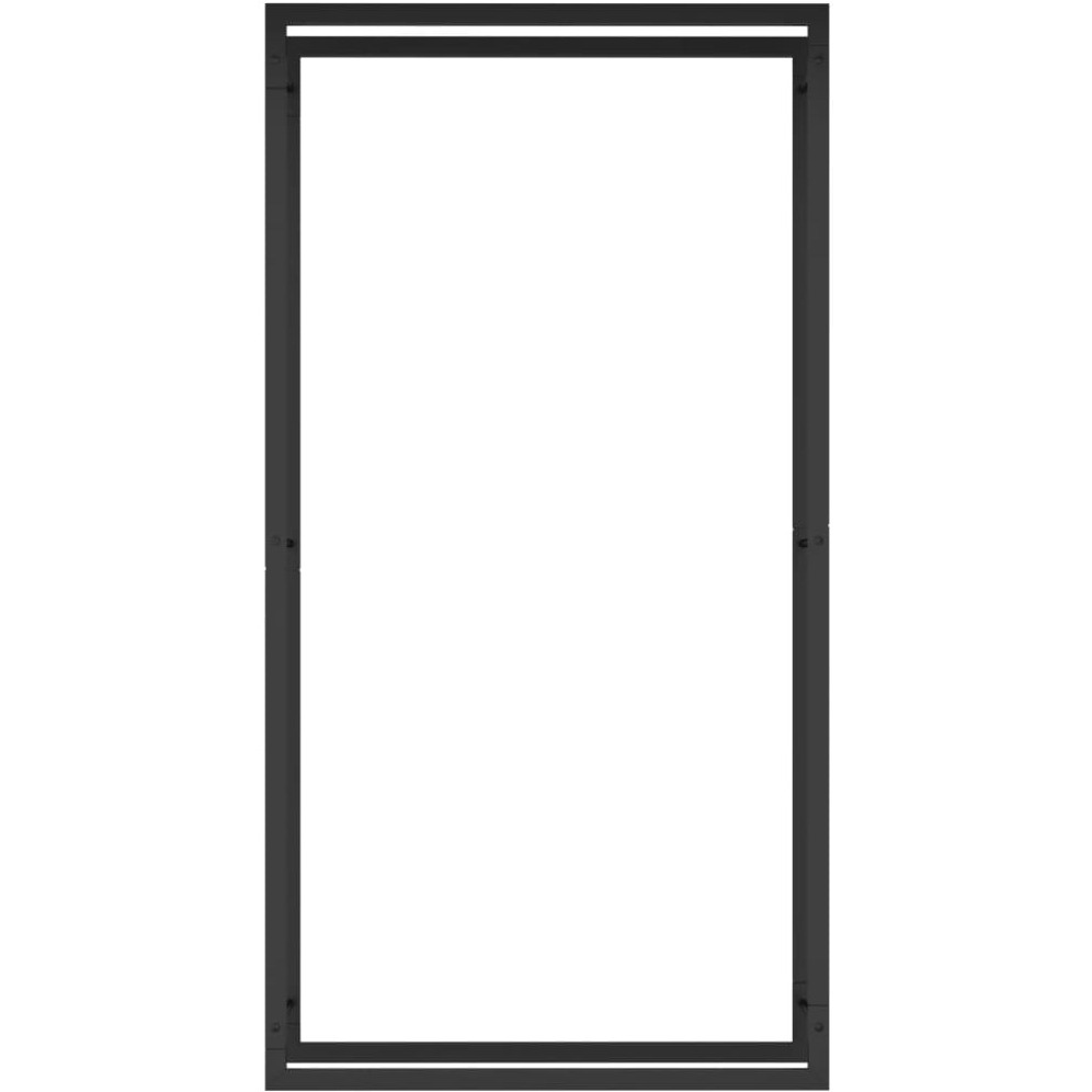 vidaXL Firewood Rack Matt Black 31.5&quotx11&quotx60.6" Steel