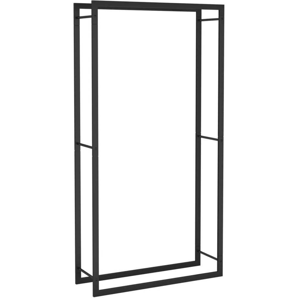 vidaXL Firewood Rack Matt Black 31.5&quotx11&quotx60.6" Steel