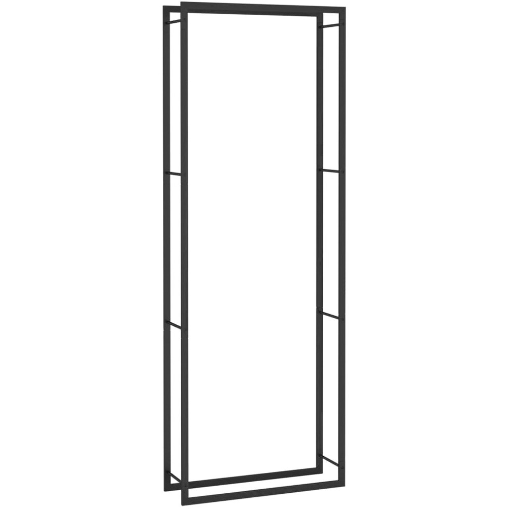 vidaXL Firewood Rack Matt Black 31.5&quotx11&quotx87.4" Steel