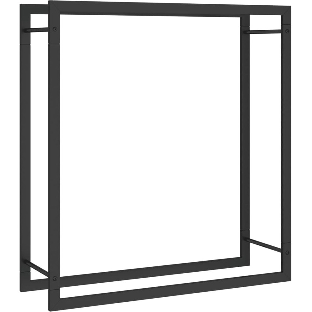 vidaXL Firewood Rack Matt Black 31.5&quotx11&quotx33.9" Steel