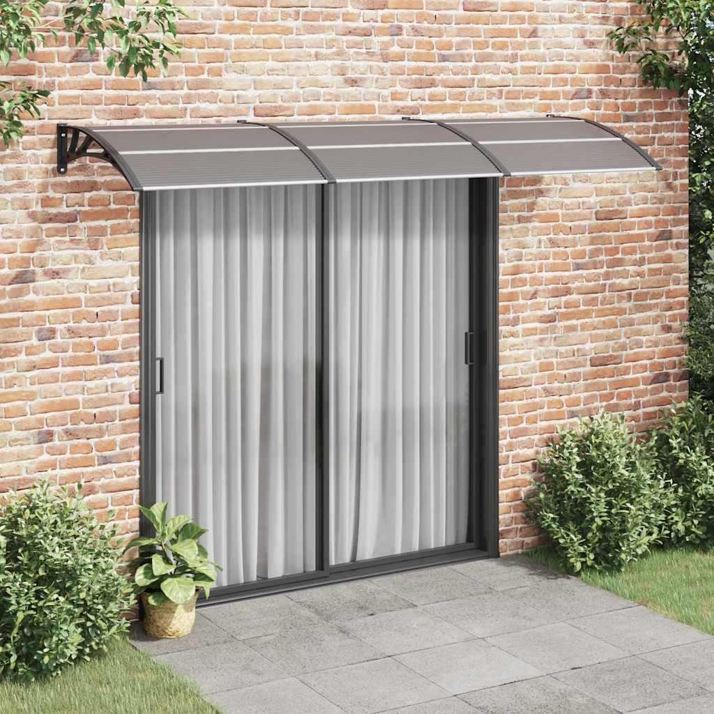 vidaXL Door Canopy Black 118.1&quotx31.5" Polycarbonate