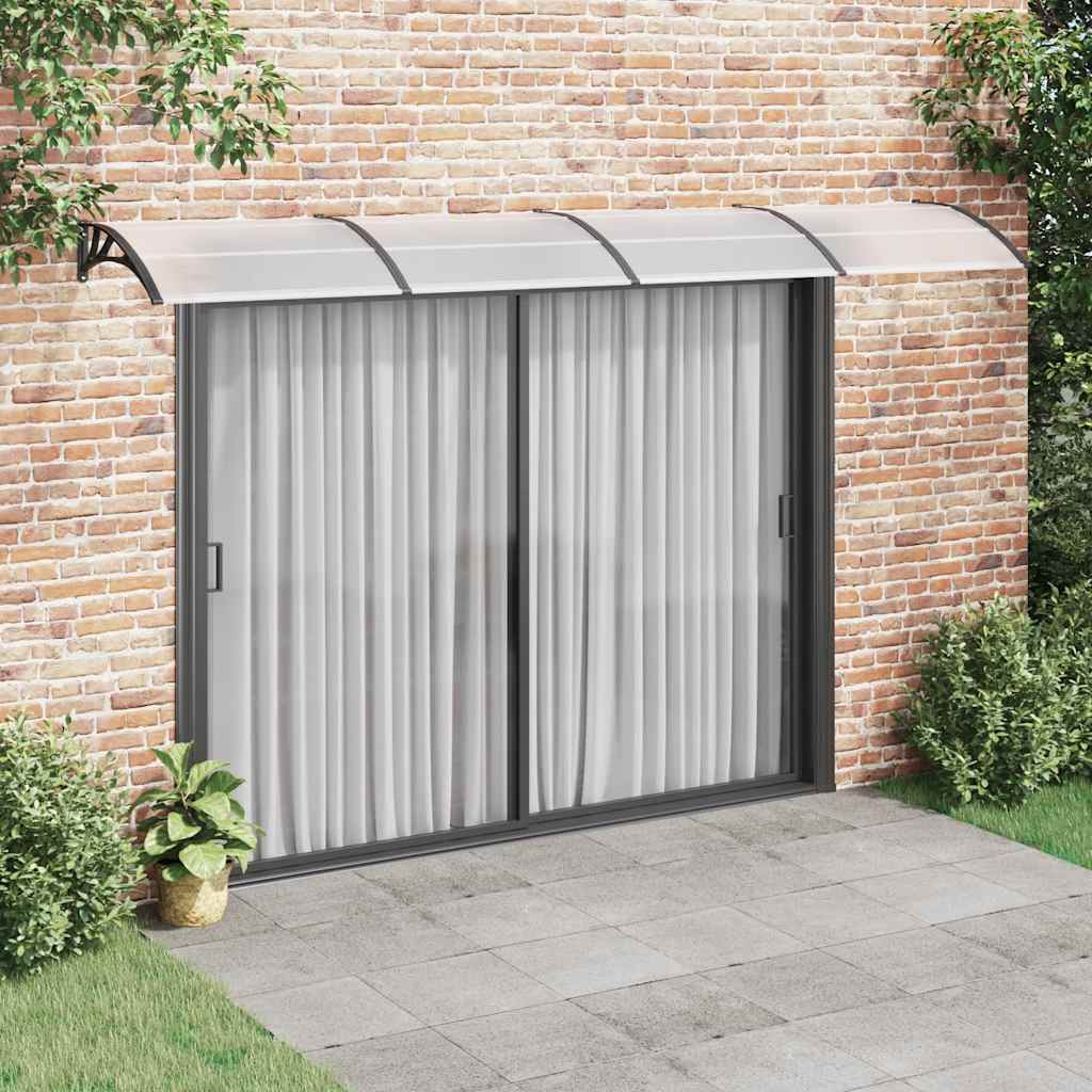 vidaXL Door Canopy Black 157.5&quotx39.4" Polycarbonate