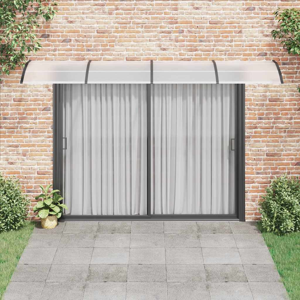 vidaXL Door Canopy Black 157.5&quotx39.4" Polycarbonate