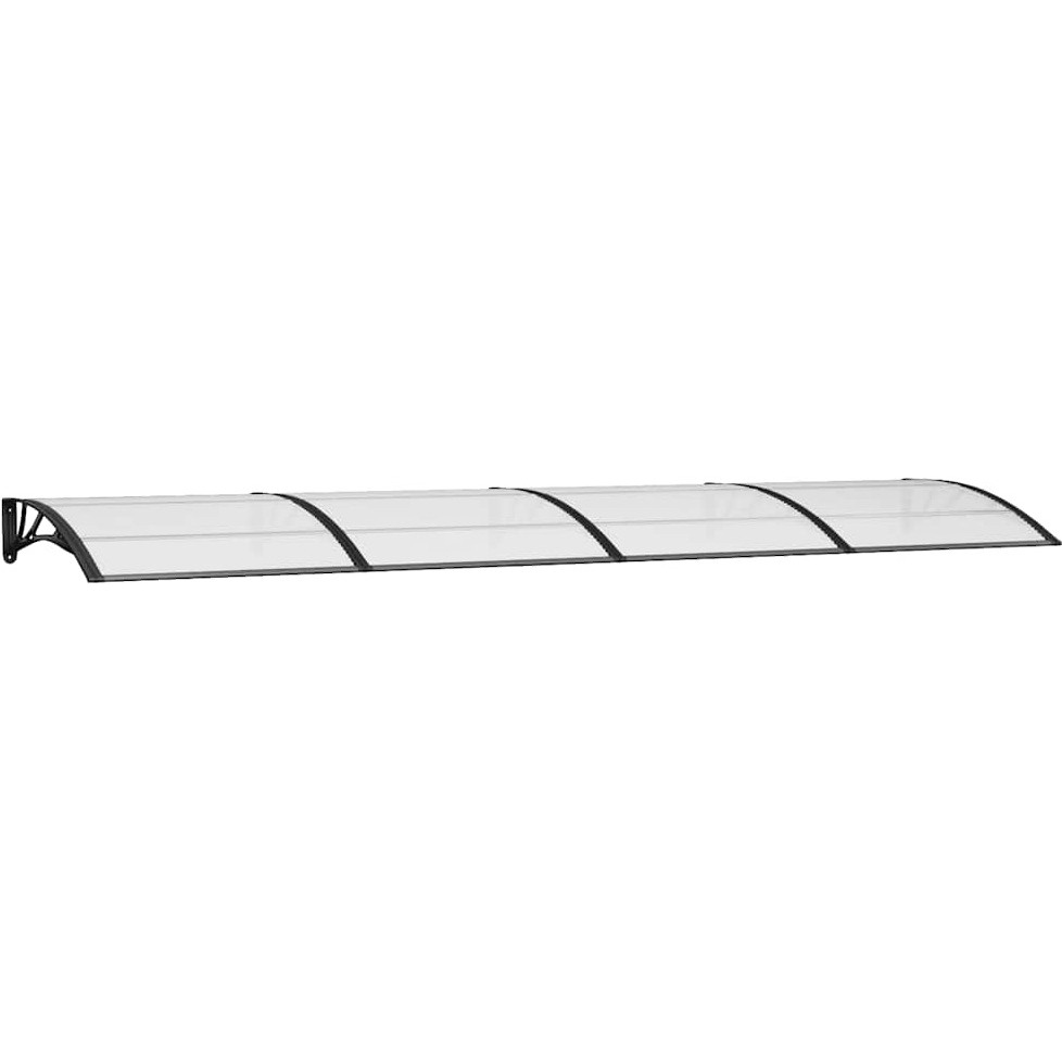 vidaXL Door Canopy Black 157.5&quotx39.4" Polycarbonate