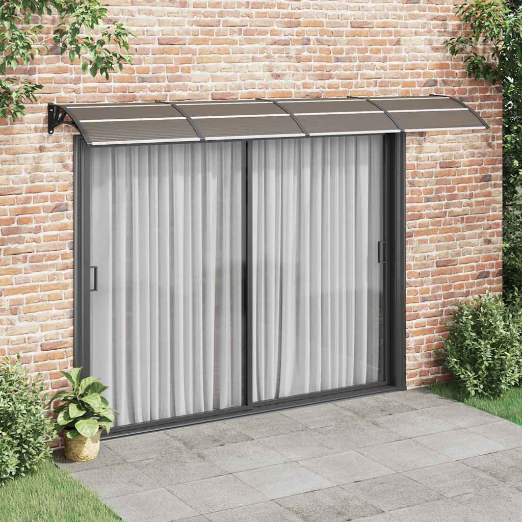 vidaXL Door Canopy Black 137.8&quotx39.4" Polycarbonate