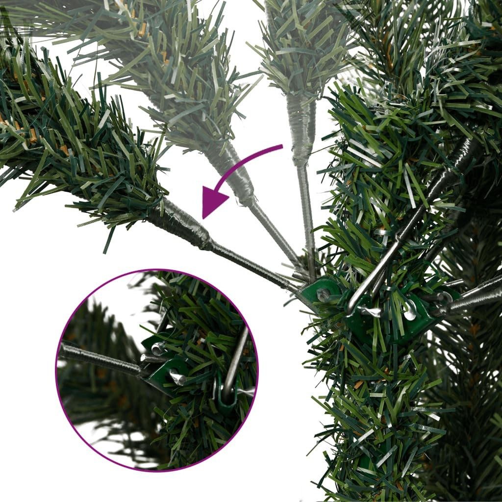 vidaXL Artificial Hinged Christmas Tree with Cones 94.5"