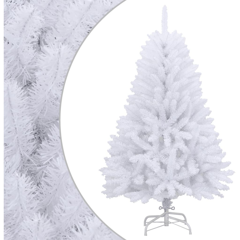 vidaXL Artificial Hinged Christmas Tree with Stand White 59.1"