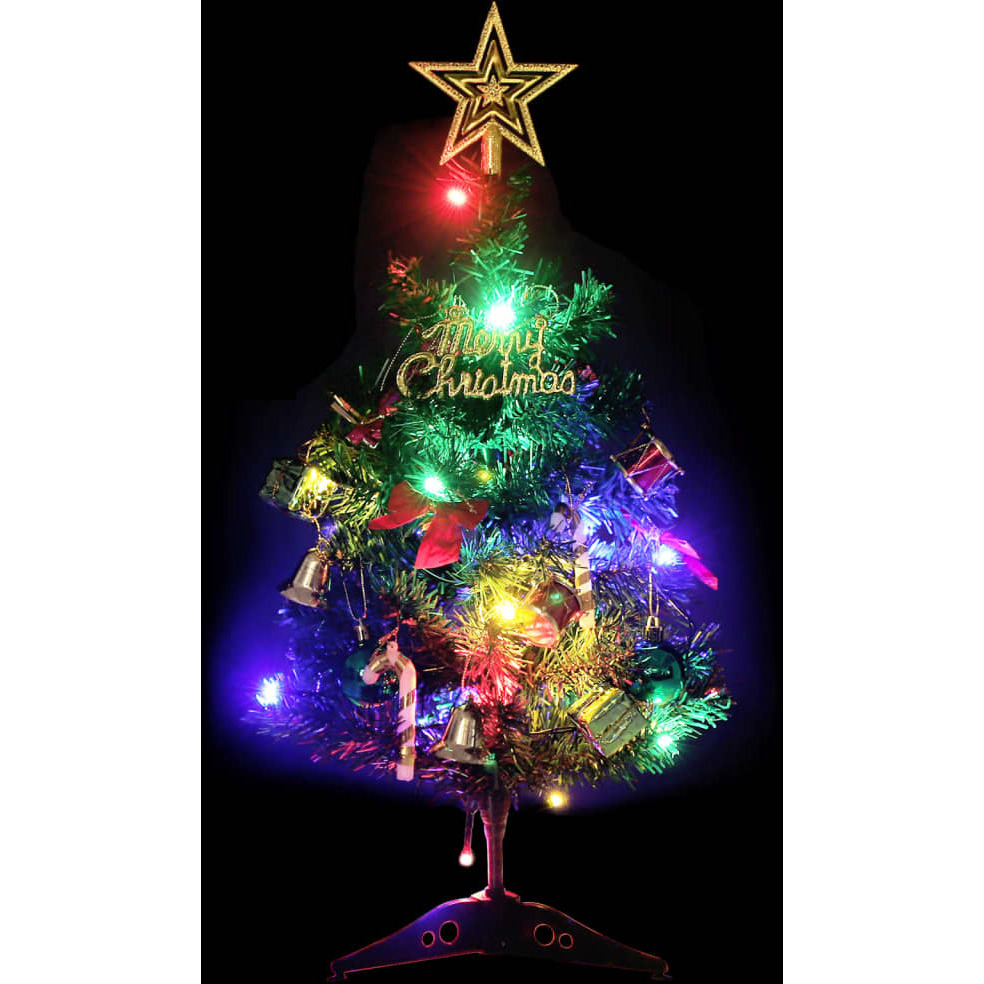 vidaXL Mini Artificial Pre-lit Christmas Tree with 30 LEDs Green 23.6"